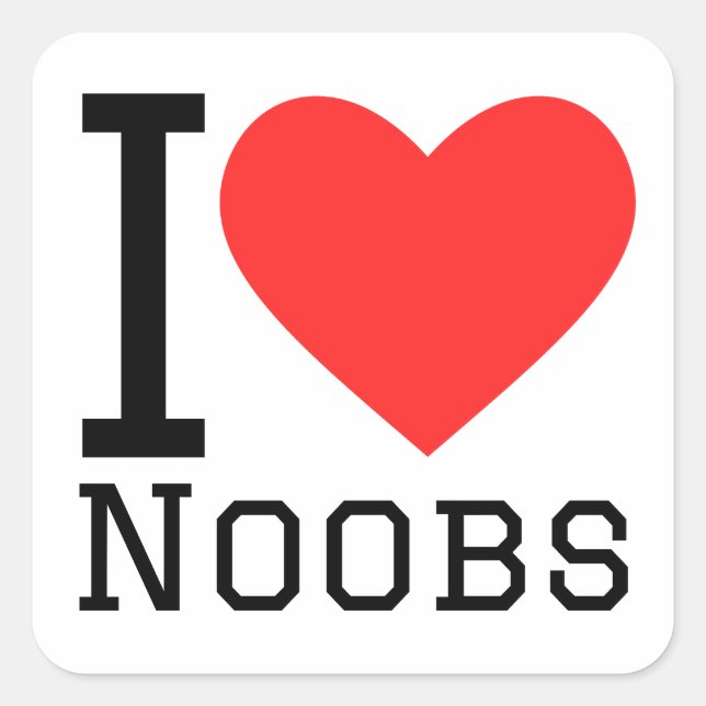 I love noobs square sticker (Front)