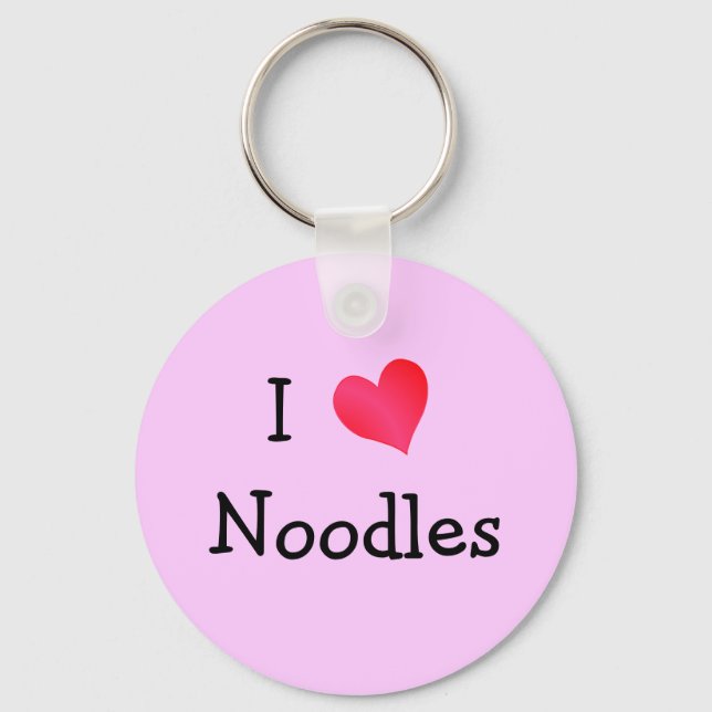 I Love Noodles Key Ring (Front)