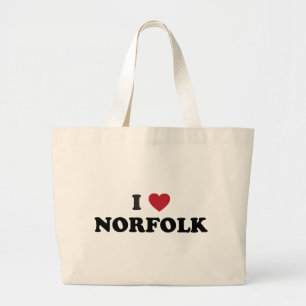 I Love Norfolk Virginia Large Tote Bag