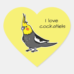 I Love Normal Grey Cockatiels Heart Sticker