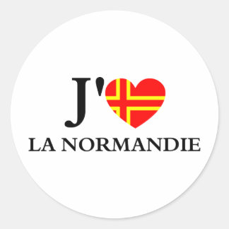 I love Normandy Classic Round Sticker