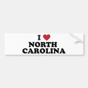I Love North Carolina Bumper Sticker