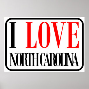 I Love North Carolina Design Poster