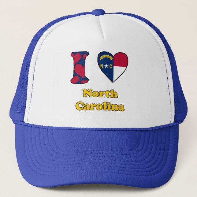 I love North Carolina Trucker Hat (Front)