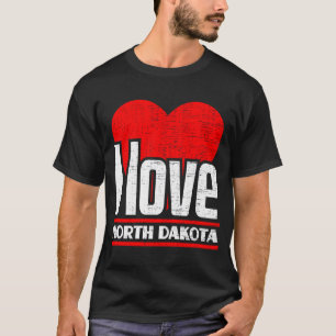 I Love North Dakota Best Home State  I Heart North T-Shirt