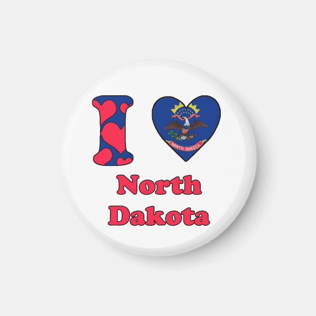 I love North Dakota Magnet (Front)
