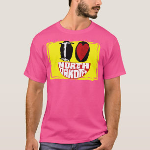 I Love North Dakota Smiling Happy Face T-Shirt