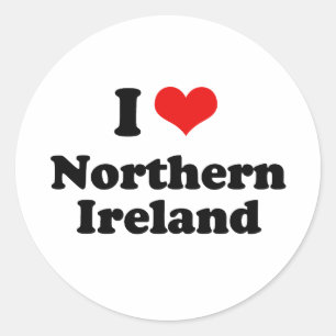 I Love Northern Ireland Tshirt Classic Round Sticker