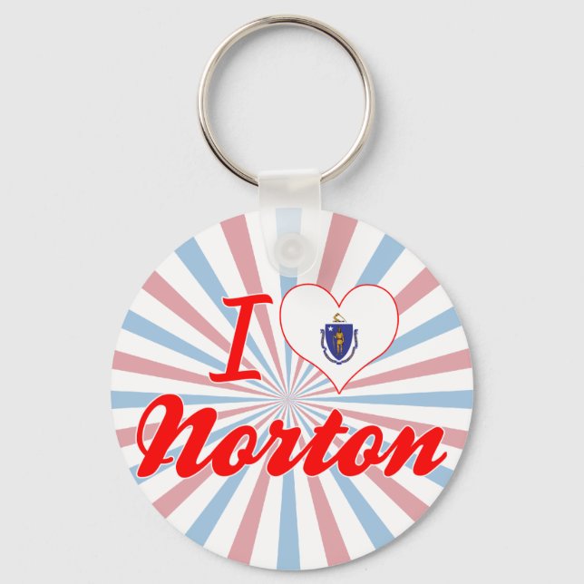 I Love Norton, Massachusetts Key Ring (Front)