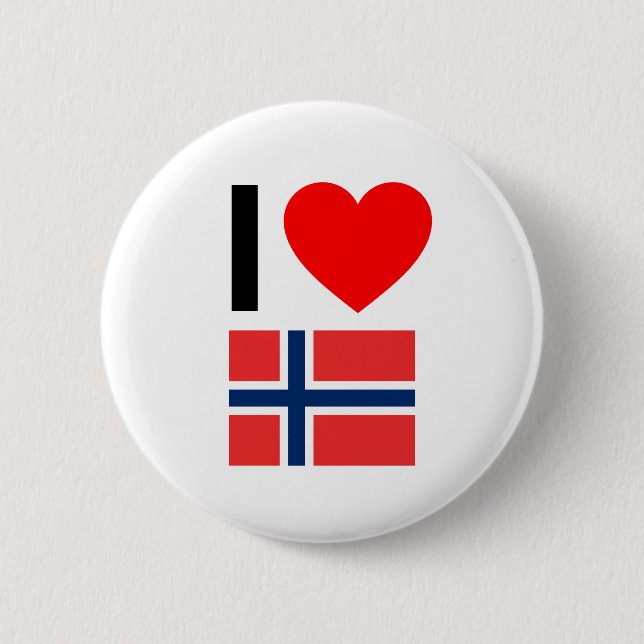 i love norway 6 cm round badge (Front)