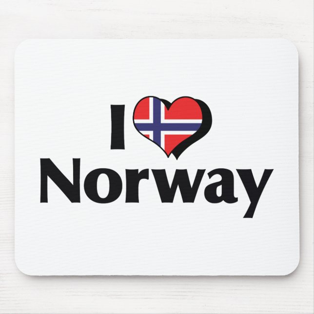 I Love Norway Flag Mouse Mat (Front)