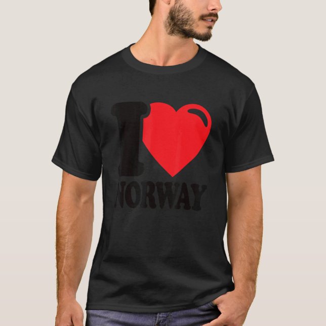 I Love Norway Homeland Norwegian Flag Norway 1 T-Shirt (Front)
