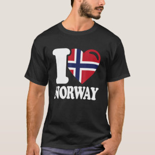 I Love Norway Homeland Norwegian Flag Norway T-Shirt