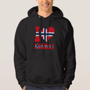 I Love Norway Proud To Be Norwegian Cool Flag Hear Hoodie