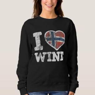 I Love Norwegian Wine Norway Heart Flag Sweatshirt