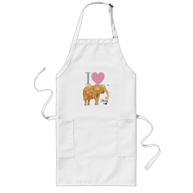 I Love Nosey Long Apron (Front)