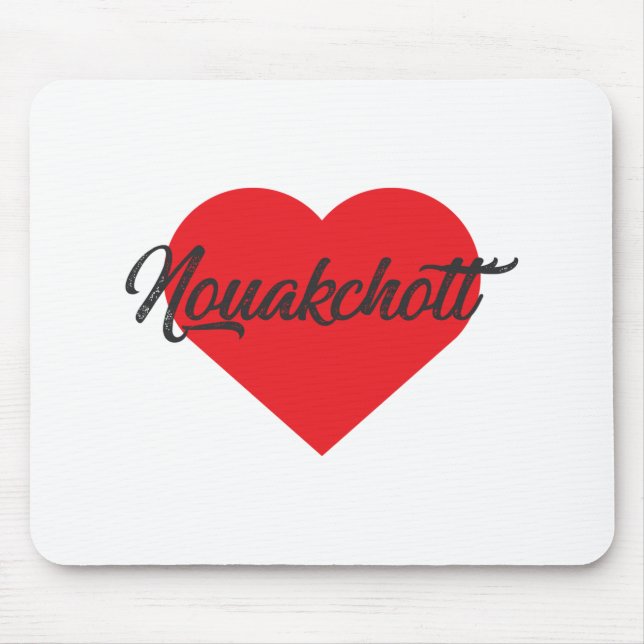 I Love Nouakchott - Mauritania Mouse Mat (Front)