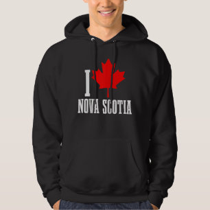 I Love Nova Scotia Maple Leaf Canada Canadian Flag Hoodie
