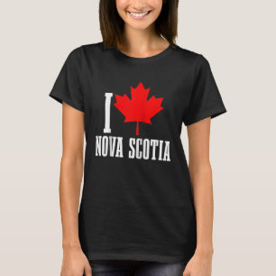 I Love Nova Scotia Maple Leaf Canada Canadian Flag T-Shirt