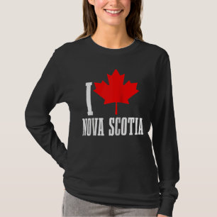 I Love Nova Scotia Maple Leaf Canada Canadian Flag T-Shirt