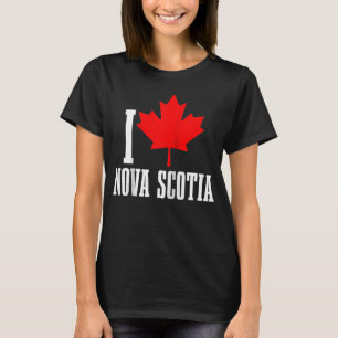 I Love Nova Scotia Maple Leaf Canada Canadian Flag T-Shirt