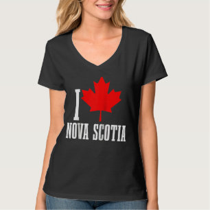 I Love Nova Scotia Maple Leaf Canada Canadian Flag T-Shirt