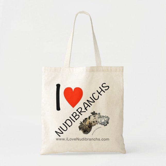 I Love Nudibranchs Tote Bag (Front)