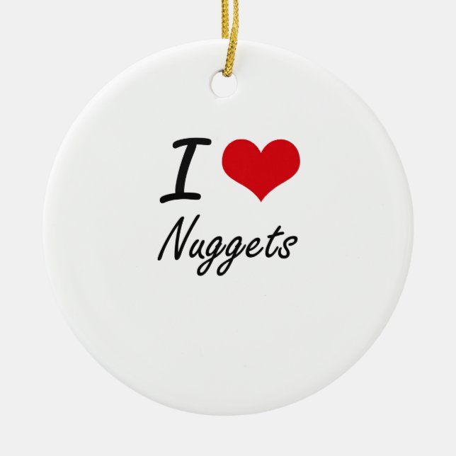 I Love Nuggets Ceramic Tree Decoration (Front)