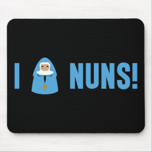 I Love Nuns Mouse Mat