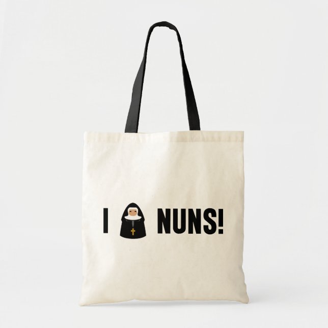 I Love Nuns Tote Bag (Front)