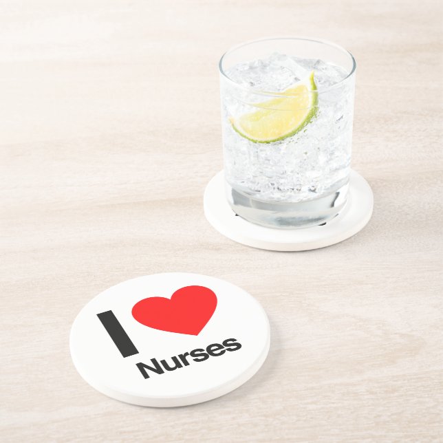 i love nurses coaster (Side)