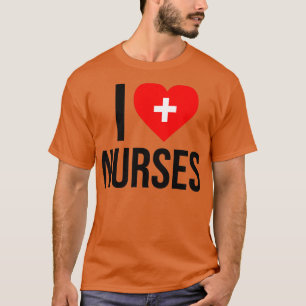I Love Nurses Medical Heart Cross T-Shirt