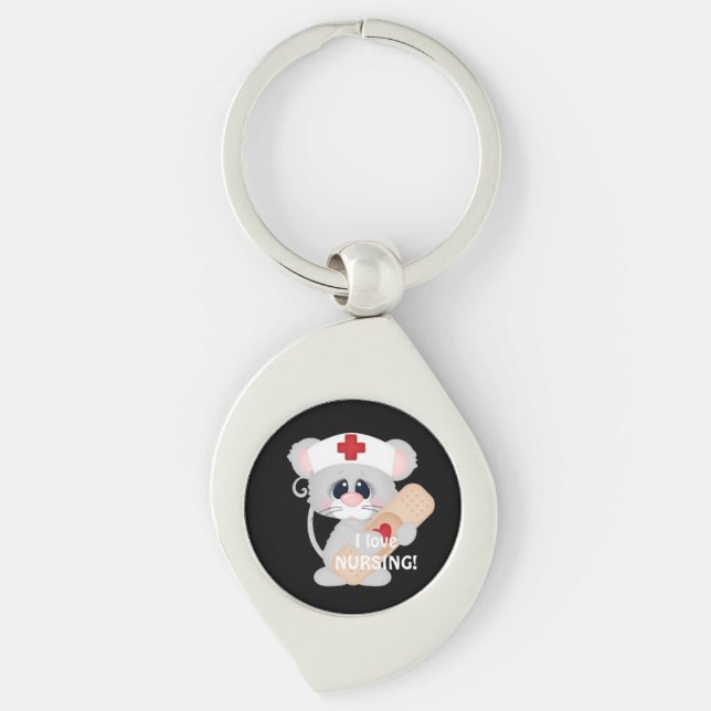 I Love Nursing fun key chain (Front)