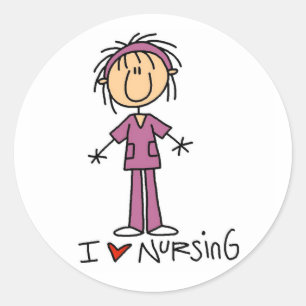 I Love Nursing T-shirts and Gifts Classic Round Sticker