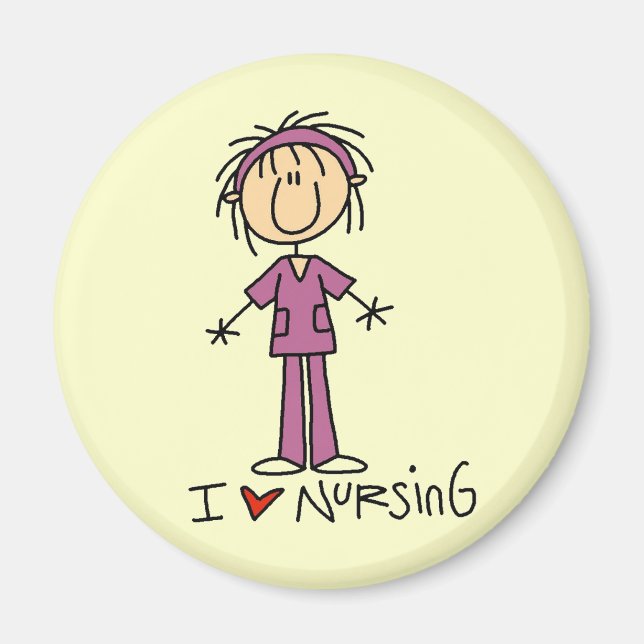 I Love Nursing T-shirts and Gifts Magnet (Front)
