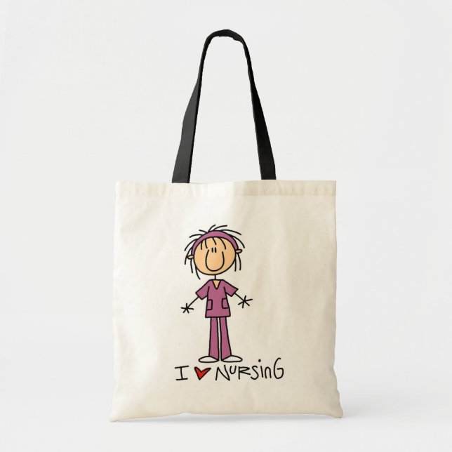 I Love Nursing T-shirts and Gifts Tote Bag (Front)
