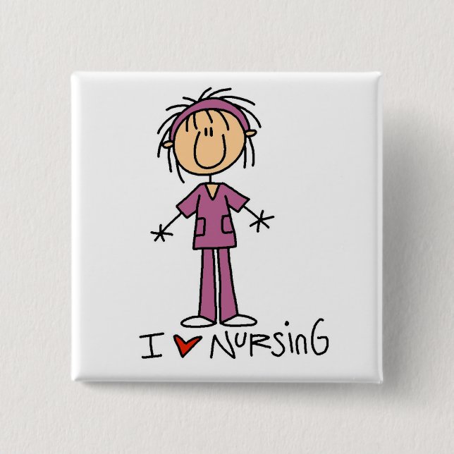 I Love Nursing Tshirts and Gifts 15 Cm Square Badge (Front)