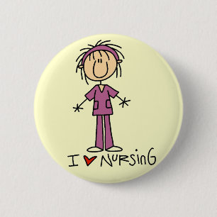 I Love Nursing Tshirts and Gifts 6 Cm Round Badge