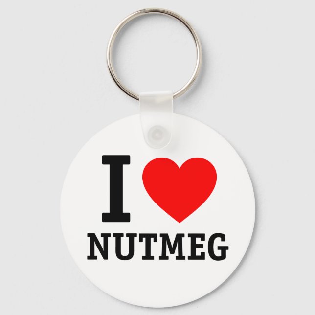 I Love Nutmeg Key Ring (Front)