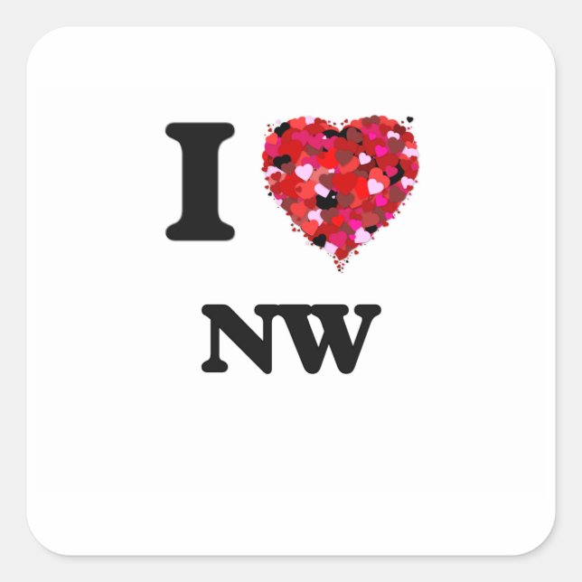 I Love Nw Square Sticker (Front)