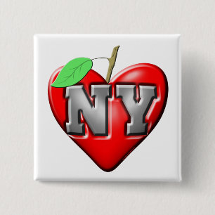 I Love NY 15 Cm Square Badge