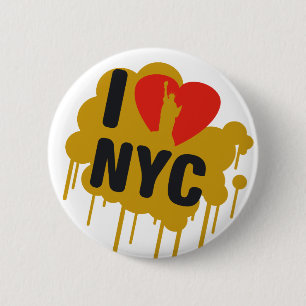 I love NY 6 Cm Round Badge