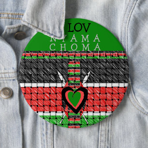 I Love Nyama Choma Kenya barbecue meat   6 Cm Round Badge