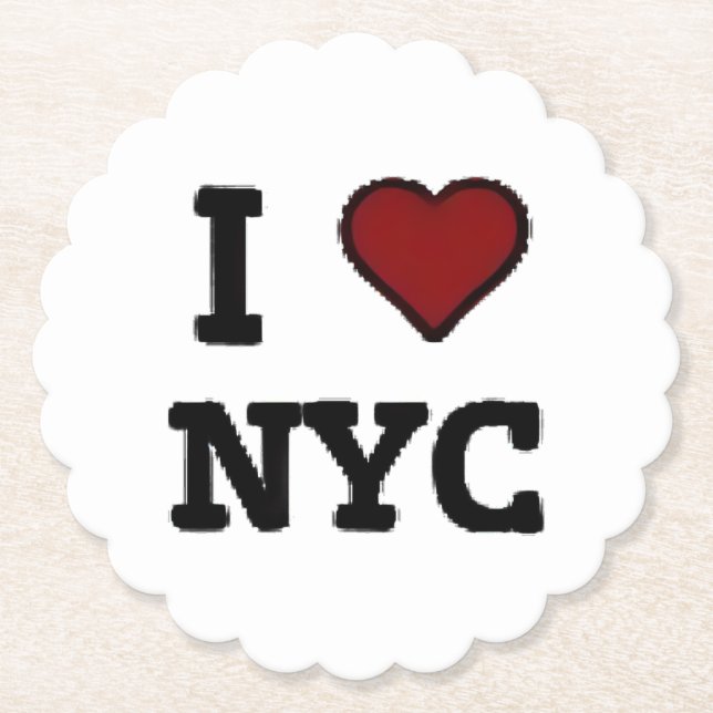 I Love NYC heart Paper Coaster (Front)