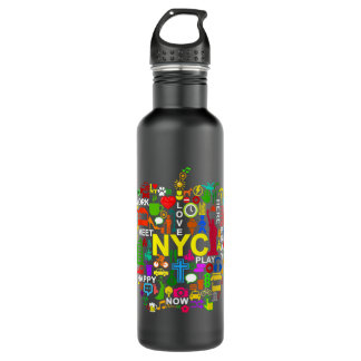 I LOVE NYC s NEW YORK CITY BIG APPLE 710 Ml Water Bottle