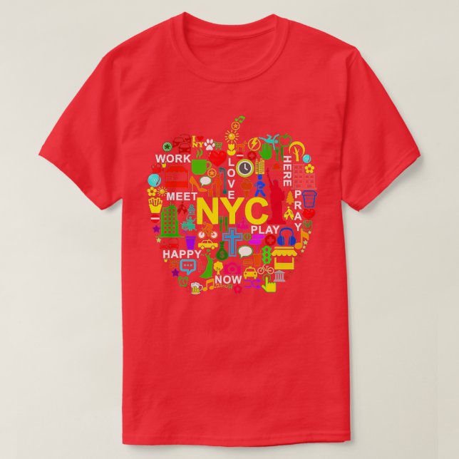 I LOVE NYC s NEW YORK CITY BIG APPLE  T-Shirt (Design Front)