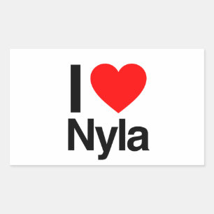 i love nyla rectangular sticker