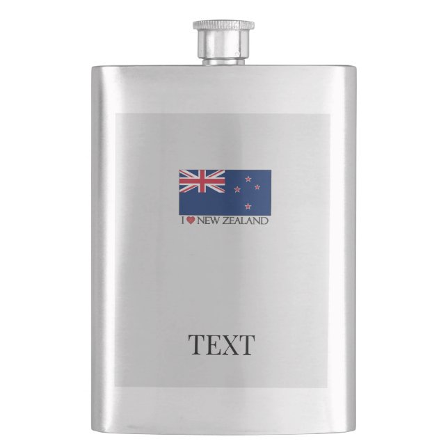 I Love NZ Classic Flask (Front)