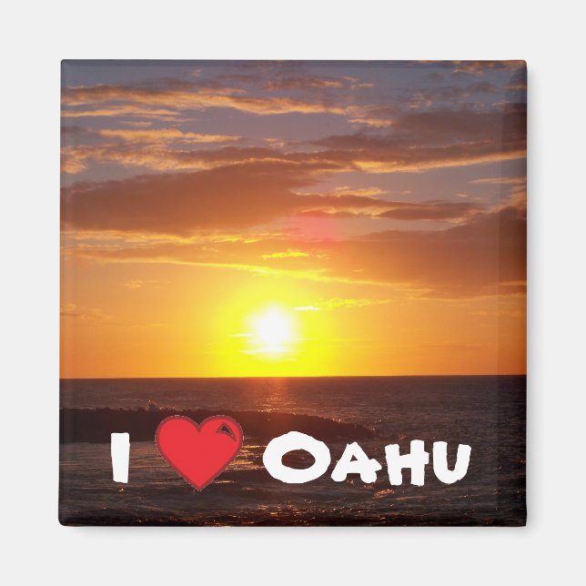 I Love Oahu Magnet (Front)