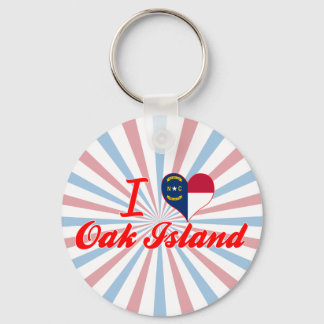 I Love Oak Island, North Carolina Key Ring